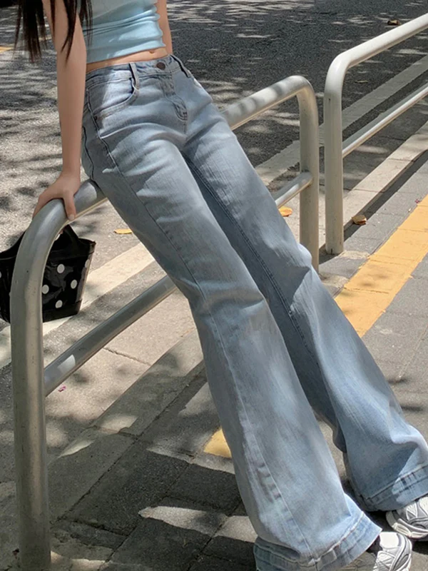 Bamboo Pattern Vintage Flare Jeans - Image 4