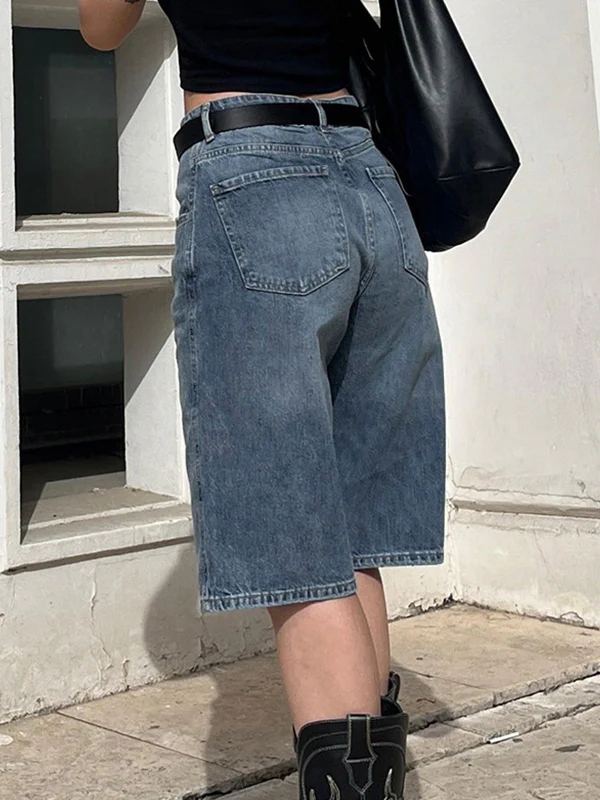 Vintage Wash Denim Shorts - Image 5