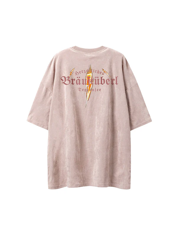 Men's Street Suede Oversized Short Sleeve Tee - Image 4