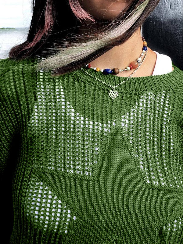 Star Jacquard Crochet Knit Top - Image 3